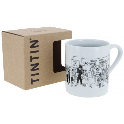 CROCKERY: Mug - B&W Greeting Wishes 1972