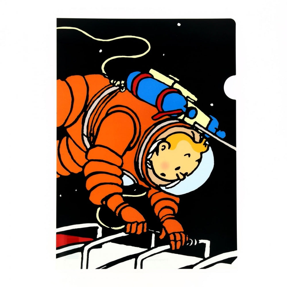 A4 PLASTIC FOLDER: Tintin Moon Ladder