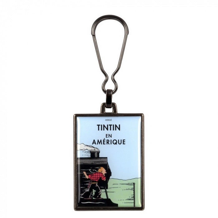 (PREORDER) METAL KEYRING: Tintin in America (Colourised)